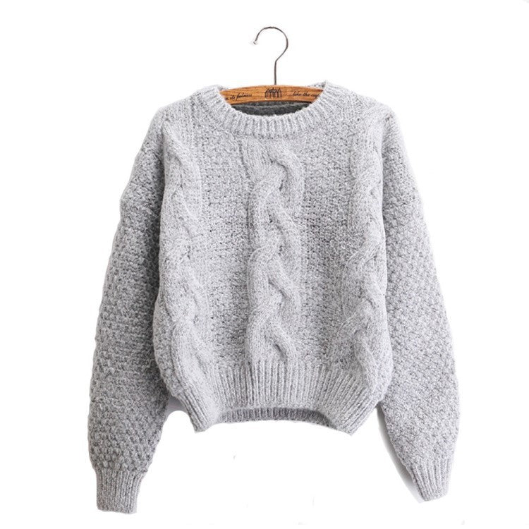 Round Neck Pullover Sweater Top